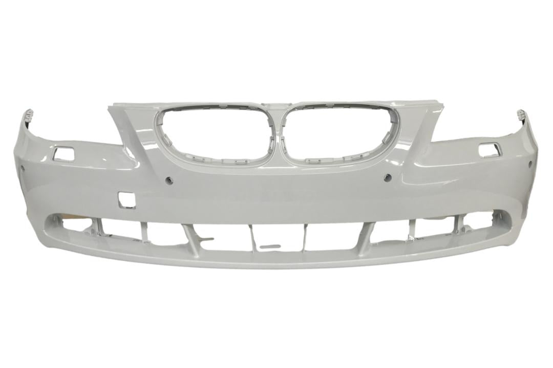 2004-2007 BMW 5-Series Front Bumper Painted (WITHOUT: M-Package)_(Sedan/Wagon) WITH: Park Assist Sensor Holes, Park Distance Control Sensor Holes | WITHOUT: M-Package_Alpine_White_III_300_ 51117111740_ BM1000153