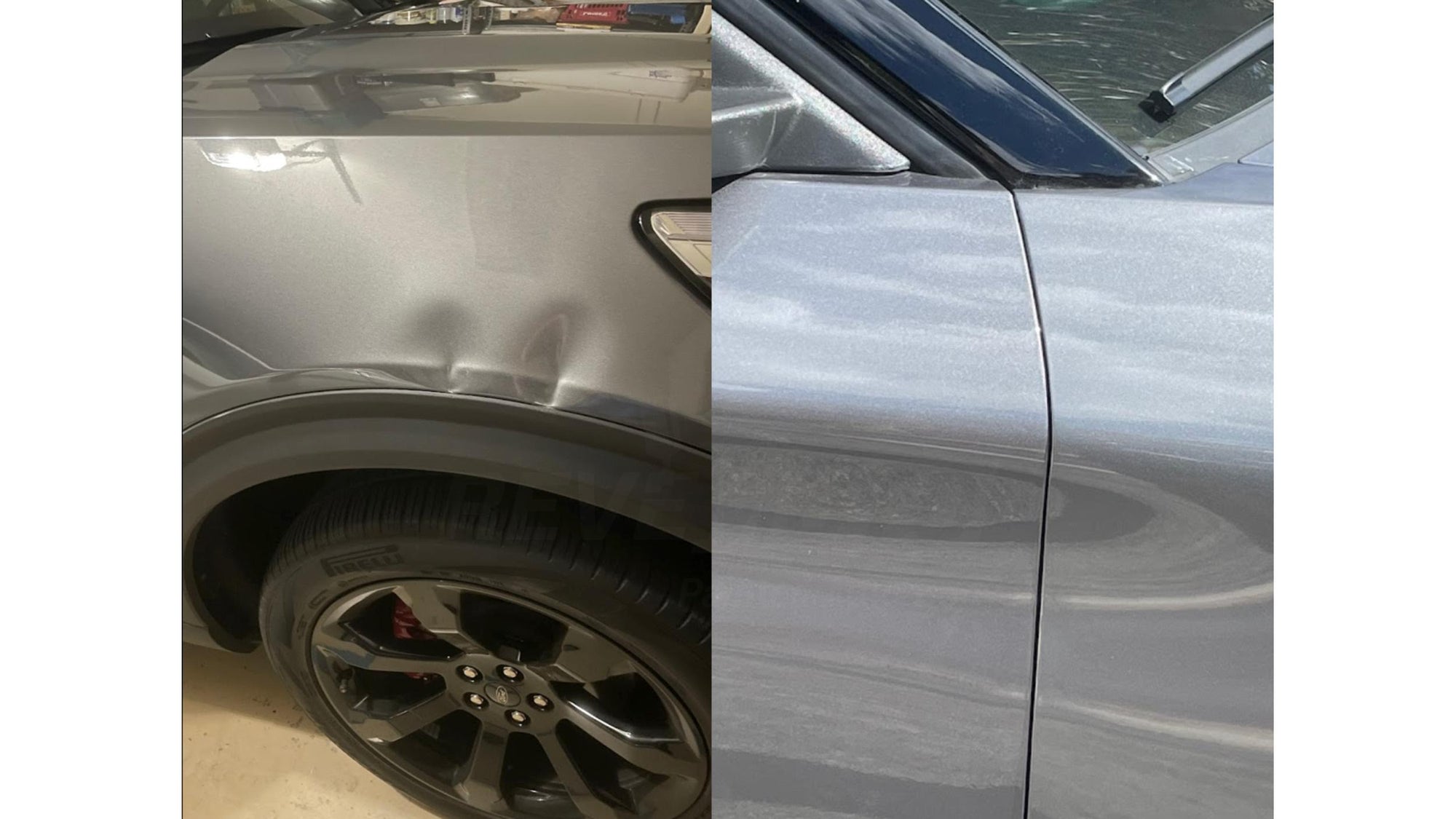 22737 - 2020-2023 Ford Explorer Fender Passenger-Side Carbonized Gray Metallic (M7) LB5Z16005A Before and After