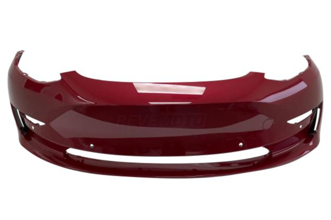 27105 - 2017-2022 Tesla Model 3 Front Bumper Painted Sunset Red Metallic/Sunset Red Pearl / New Red Pearl (PPMR) 1084168S0E