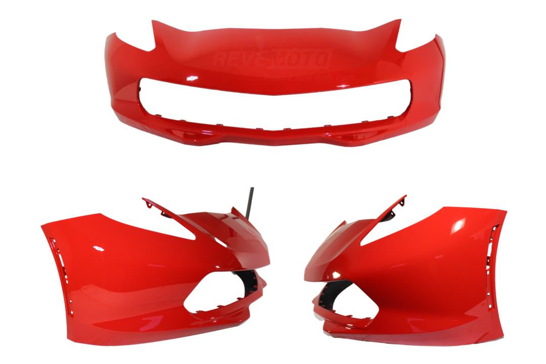 2014-2019 Chevrolet Corvette Front Bumper Painted (WITHOUT: Headlight Washer Holes) Torch Red (WA9075) 84407326_GM1000949