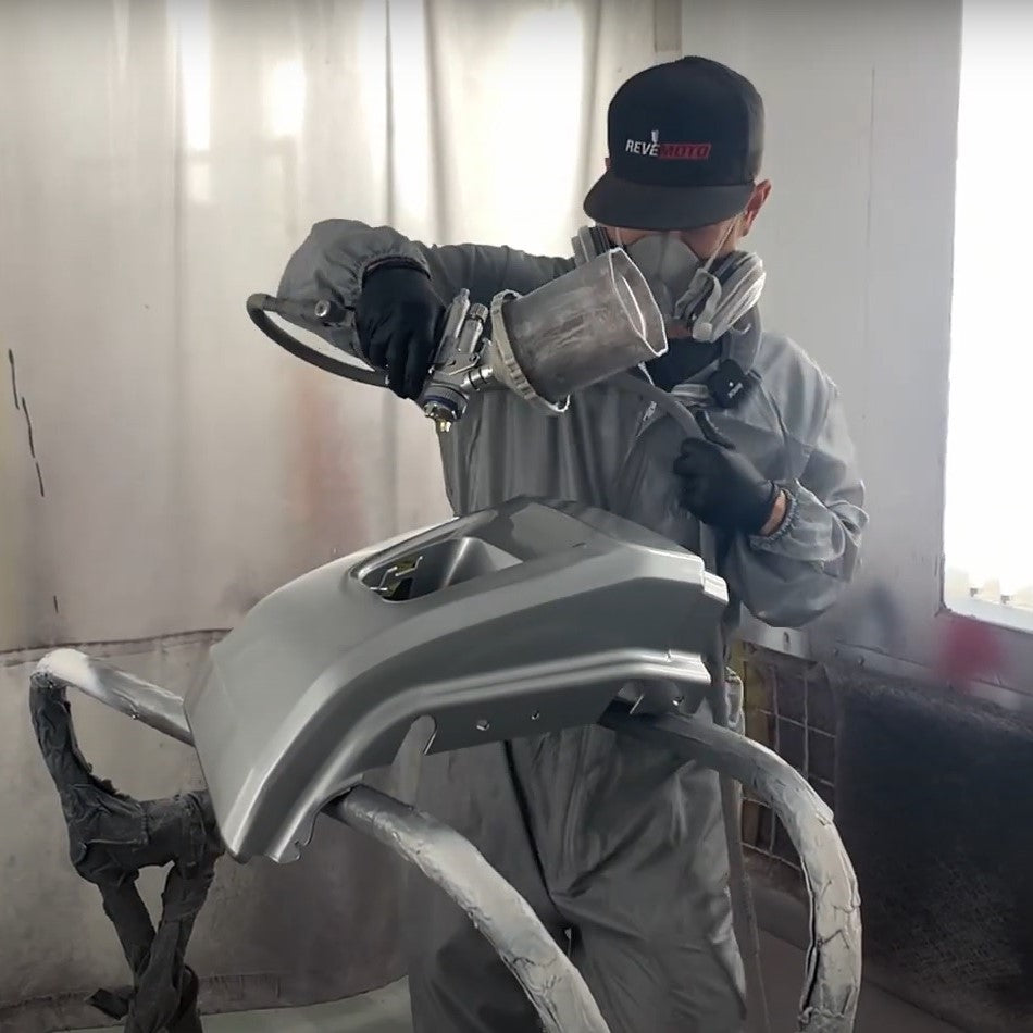 ReveMoto's Painting Process For Painted Auto Body Parts When Applying The Base Coat