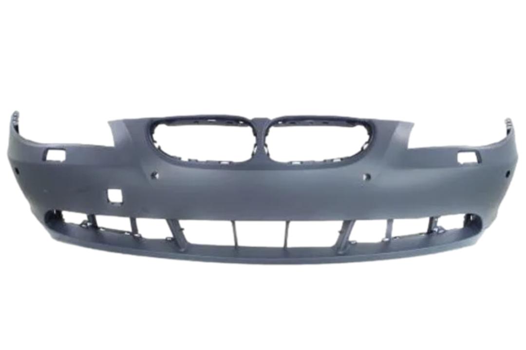 2004-2007 BMW 5-Series Front Bumper Painted (WITHOUT: M-Package)_(Sedan/Wagon) WITH: Park Assist Sensor Holes, Park Distance Control Sensor Holes | WITHOUT: M-Package_Alpine_White_III_300_ 51117111740_ BM1000153