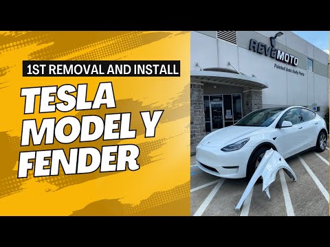 1st Tesla Model Y FENDER removal and install. Buy fender at www.ReveMoto.com
