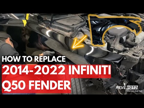 How to Replace 2014-2022 Infiniti Q50 Fender ReveMoto Painted Auto Parts Replacement