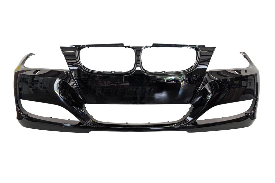 2009-2012 BMW 3-Series Front Bumper Painted_Alpine_White_III_300_WITH: Head Light Washer Holes | WITHOUT: M-Package, Park Assist Sensor Holes and Parking Distance Control Holes_ 51117226711_ BM1000211