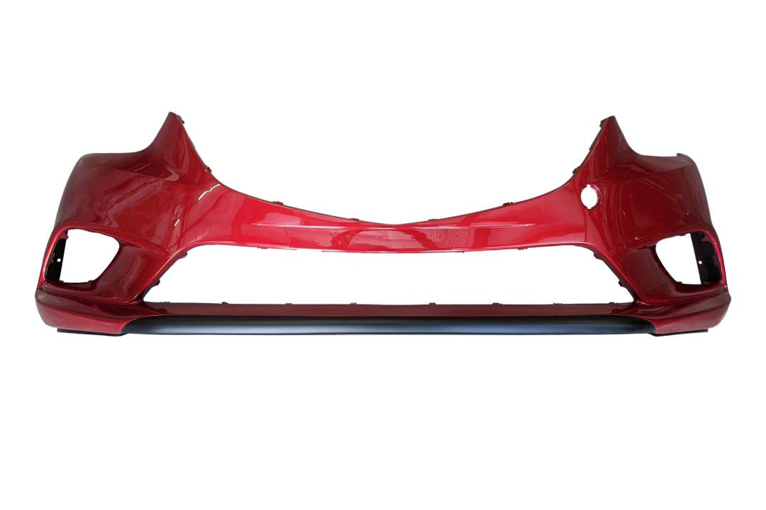 2014 Mazda 6 Front Bumper Cover Painted Soul Red Metallic (41V) / w/o Pasrk Assist Sensor Holes; Primed w/ Textured lower center area GHP950031CBB