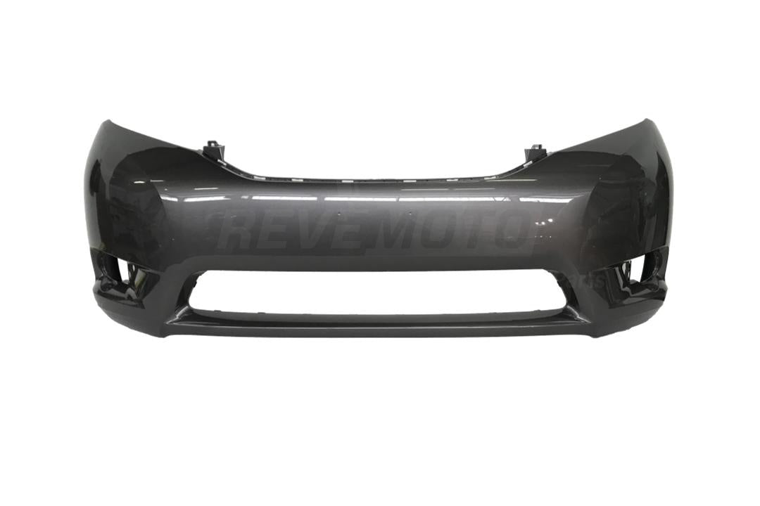 2011-2017 Toyota Sienna Front Bumper Painted Predawn Gray Mica (1H1) WITHOUT Park Assist Sensor Holes OEM5211908904