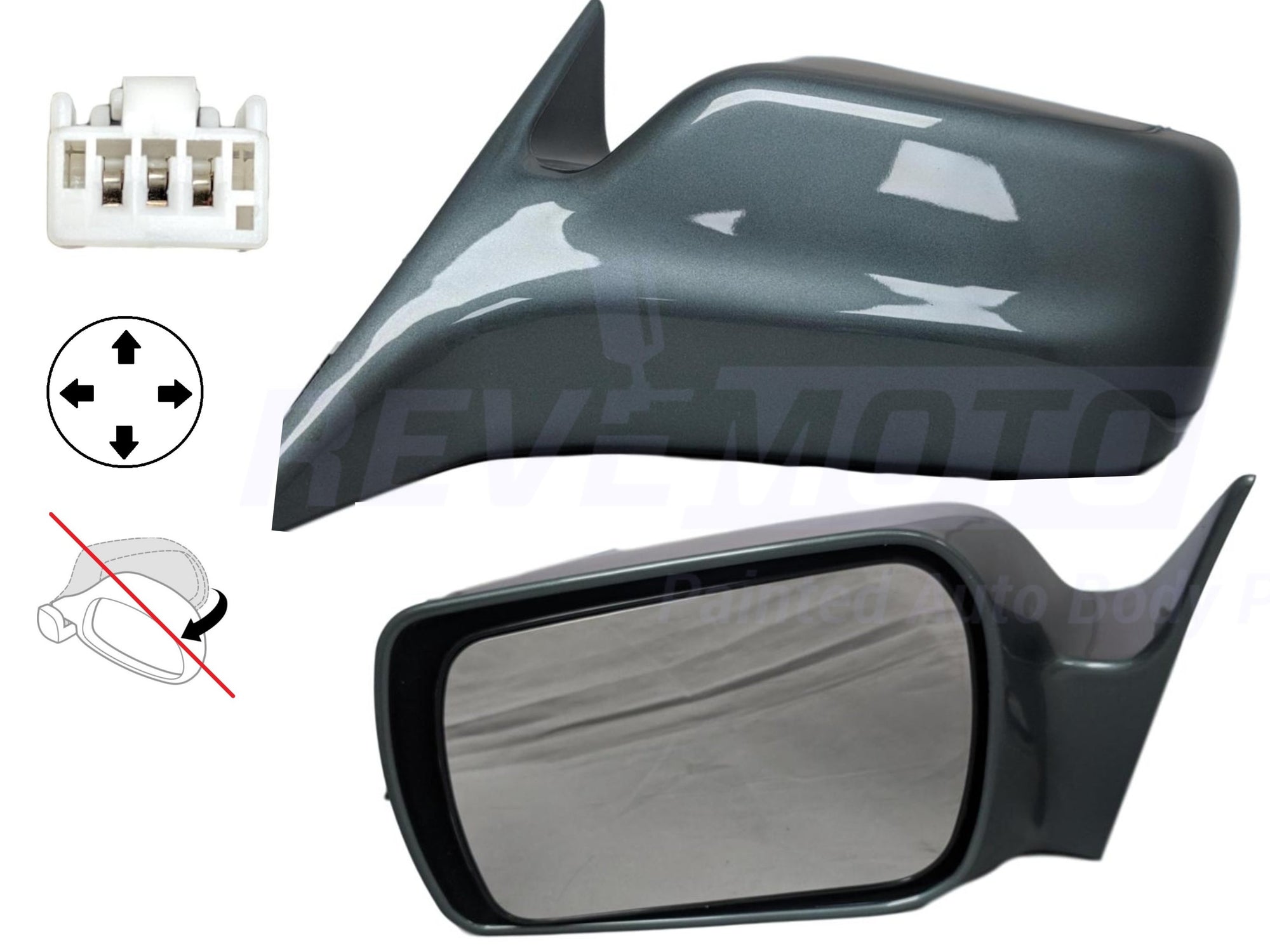 2000_Toyota_Avalon_Driver_Side_View_Mirror_XL_XLS_Power_Non-Heated_Non-Folding_Without_Memory_Painted_Silver_Spruce_Metallic_6M3__87940AC011C0