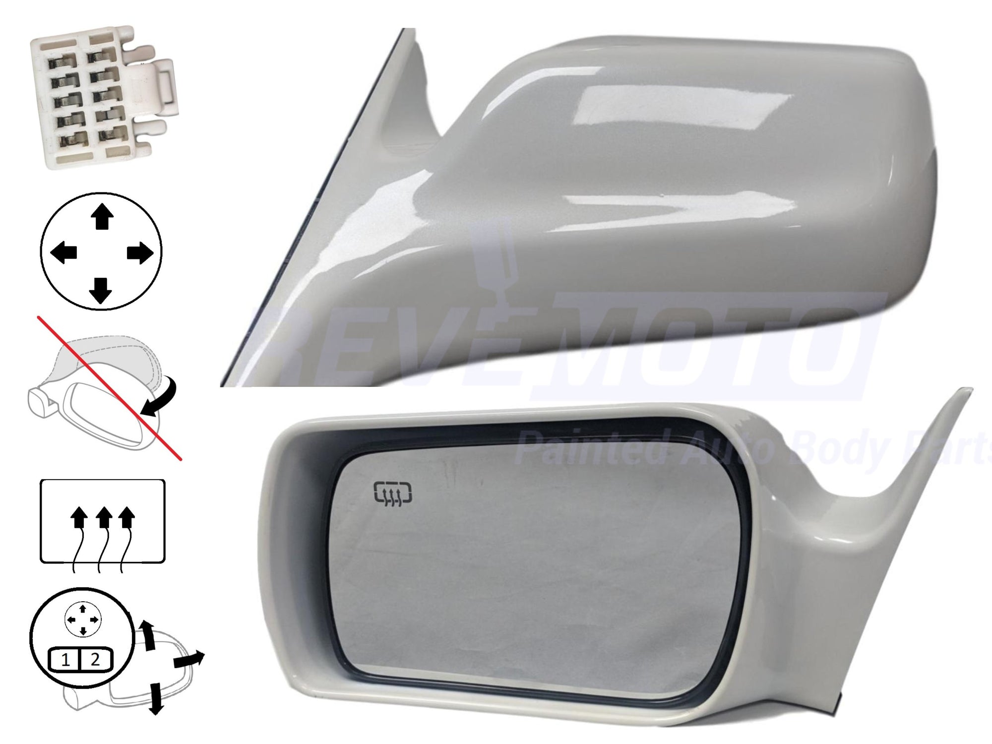 2000_Toyota_Avalon_Driver_Side_View_Mirror_XLXLS_Power_Non-Folding_Heated_w_Memory_Painted_Diamond_White_Pearl_51_87940AC030C0