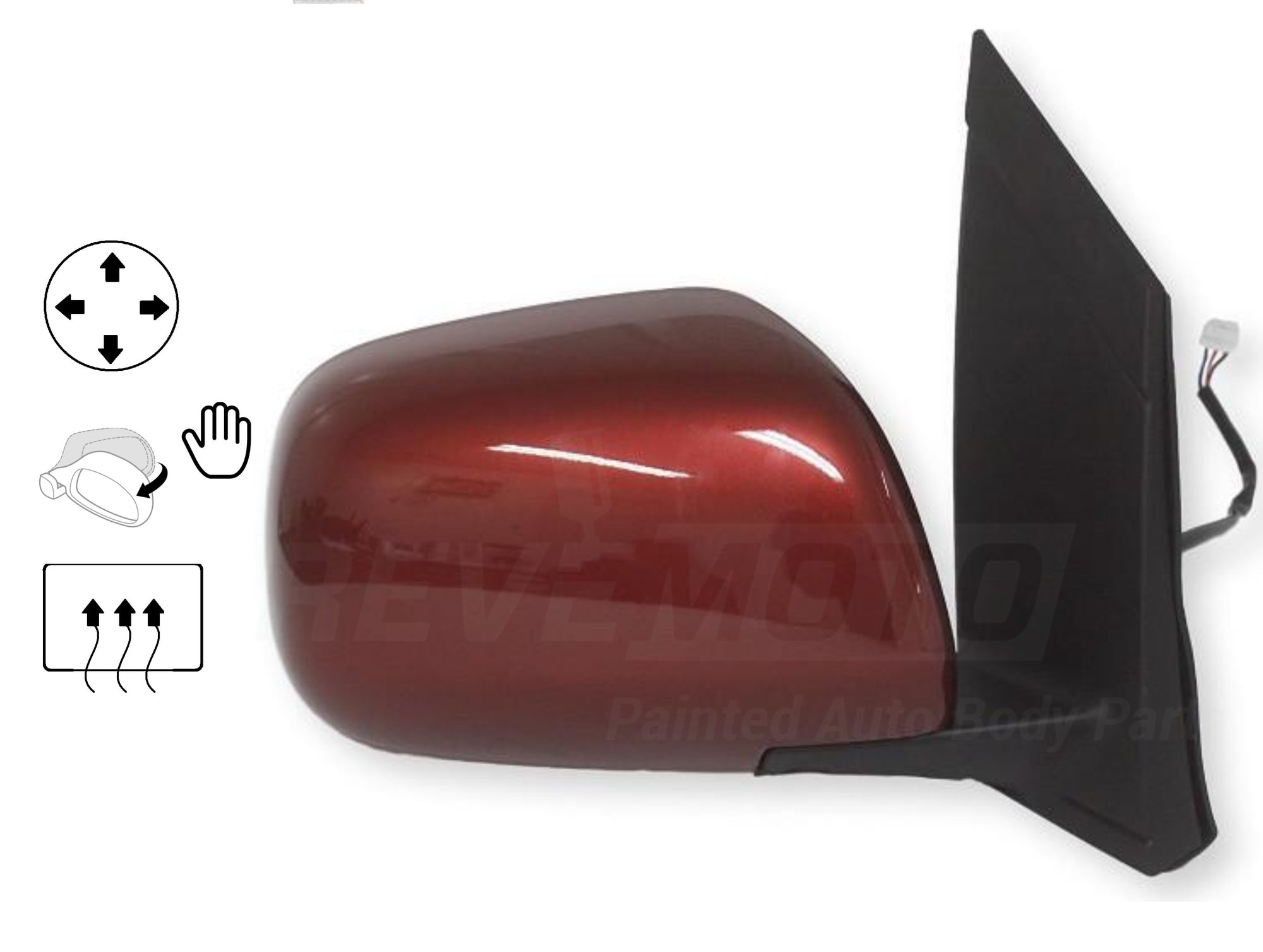 2004_Toyota_Sienna_Passenger_Side_View_Mirror_Power_Manual_Folding_Heated_wo_Auto_Dimming_Painted_Salsa_Red_Pearl_3Q3-87910AE0206