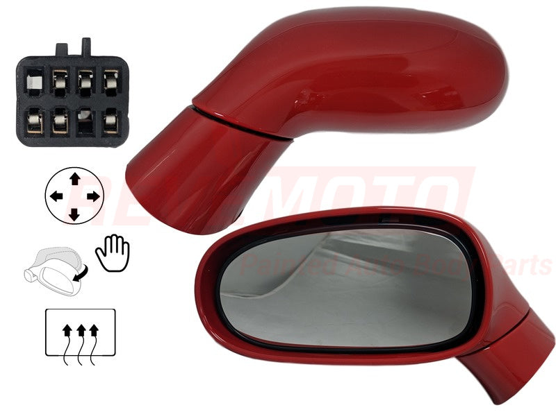 2006 Chevrolet Corvette Driver Side View Mirror, Heated, Without Auto Dimming, Painted Victory Red (WA9260)_15795837