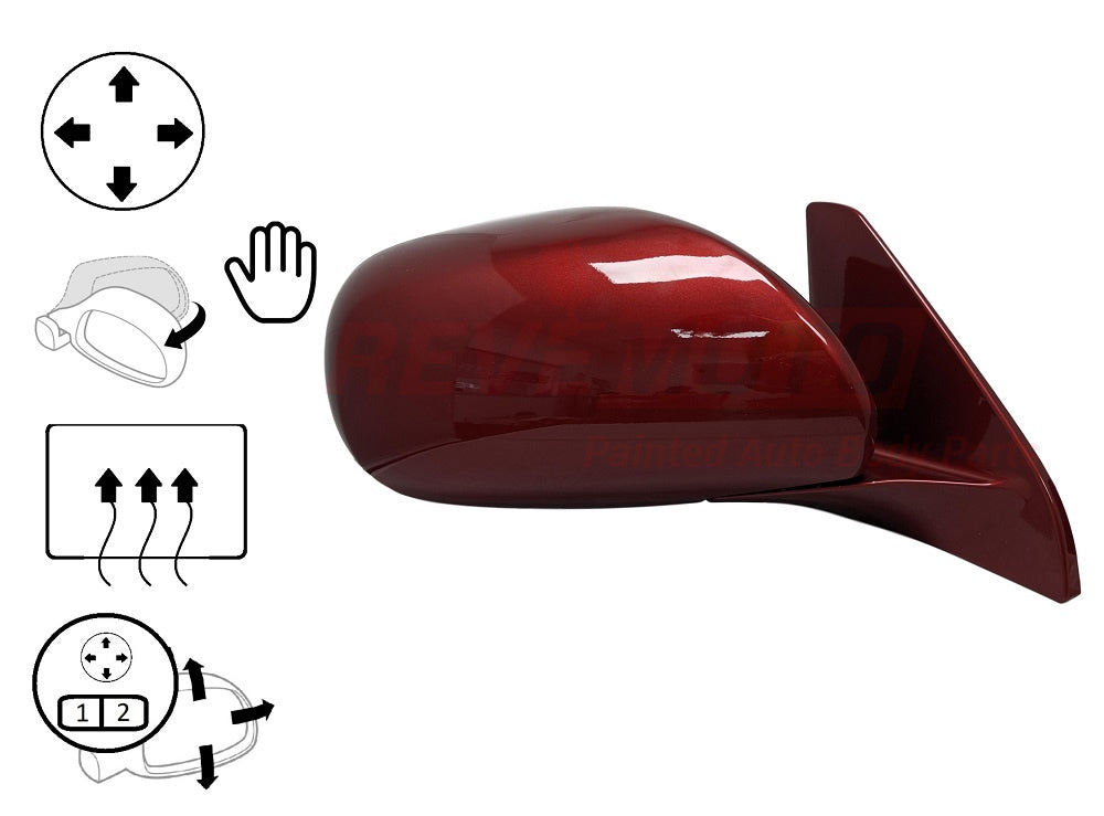 2009 Lexus GX470 Painted Passenger Side View Mirror, Salsa Red Pearl (3Q3), Power, Manual Folding, Heated, w_ Memory_879106A431C0