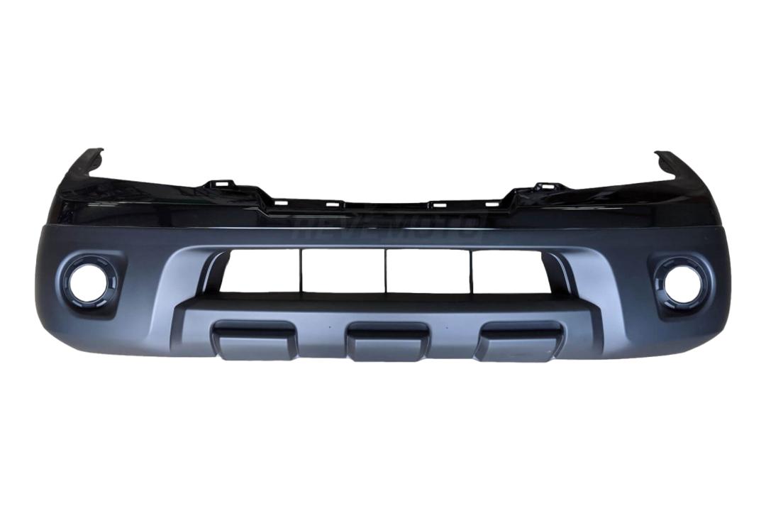 2009-2021 Nissan Frontier Front Bumper Painted Black Obsidian KH3 1-Piece Type Bumper 62022ZL00B Texture Finish From Top Body Line Down