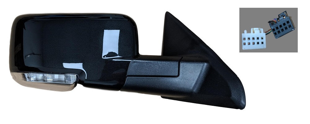 2009 Dodge Ram 1500 (New Body) Passenger Side View Mirror, Heated, With Signal Lamp, Painted Brilliant Black Pearl (PXR)