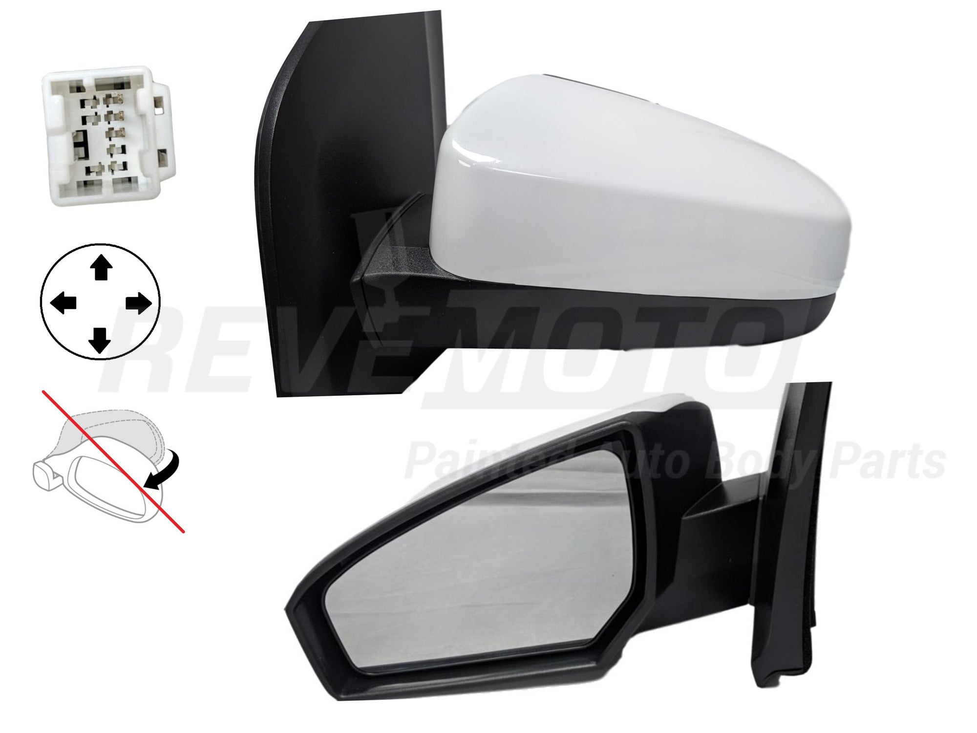 2011 Nissan Sentra Driver Side View Mirror, Power, Non-Folding, Non-Heated Painted Visual Pearl (QAC) 96302ET01E