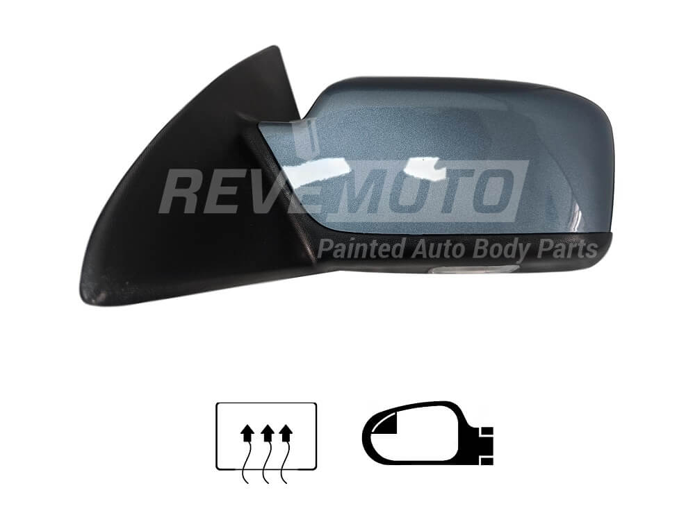 2012 Ford Fusion Side View Mirror Painted (Driver-side) Steel Blue Metallic (UN), Left, Driver-side, Heated, Without Puddle Lamp, with Blind Spot Glass, without Blind Spot Detection BE5Z17683CA - ReveMoto