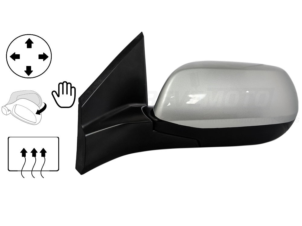 2014 Honda CR-V Driver Side View Mirror EX-L Power ManualFolding Heated PaintedAlabasterSilverMetallic NH700M 76258T0AA21