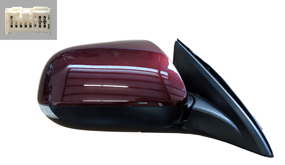 2014 Acura TSX Passenger Side View Mirror, Heated, With Memory, With Signal Lamp, Painted Basque Red Pearl (R530P)