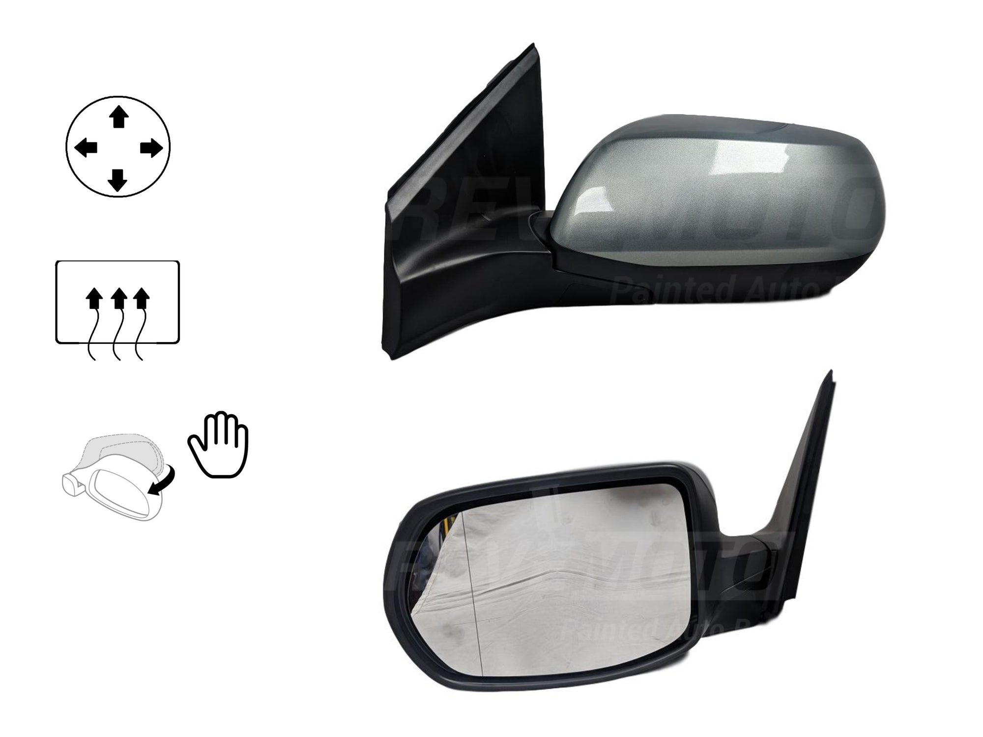 2012 Honda CRV Driver Side View Mirror EX-L Power Manual Folding Without Signal Lamp Heated Painted Opal Sage Metallic G532M 76258T0AA21