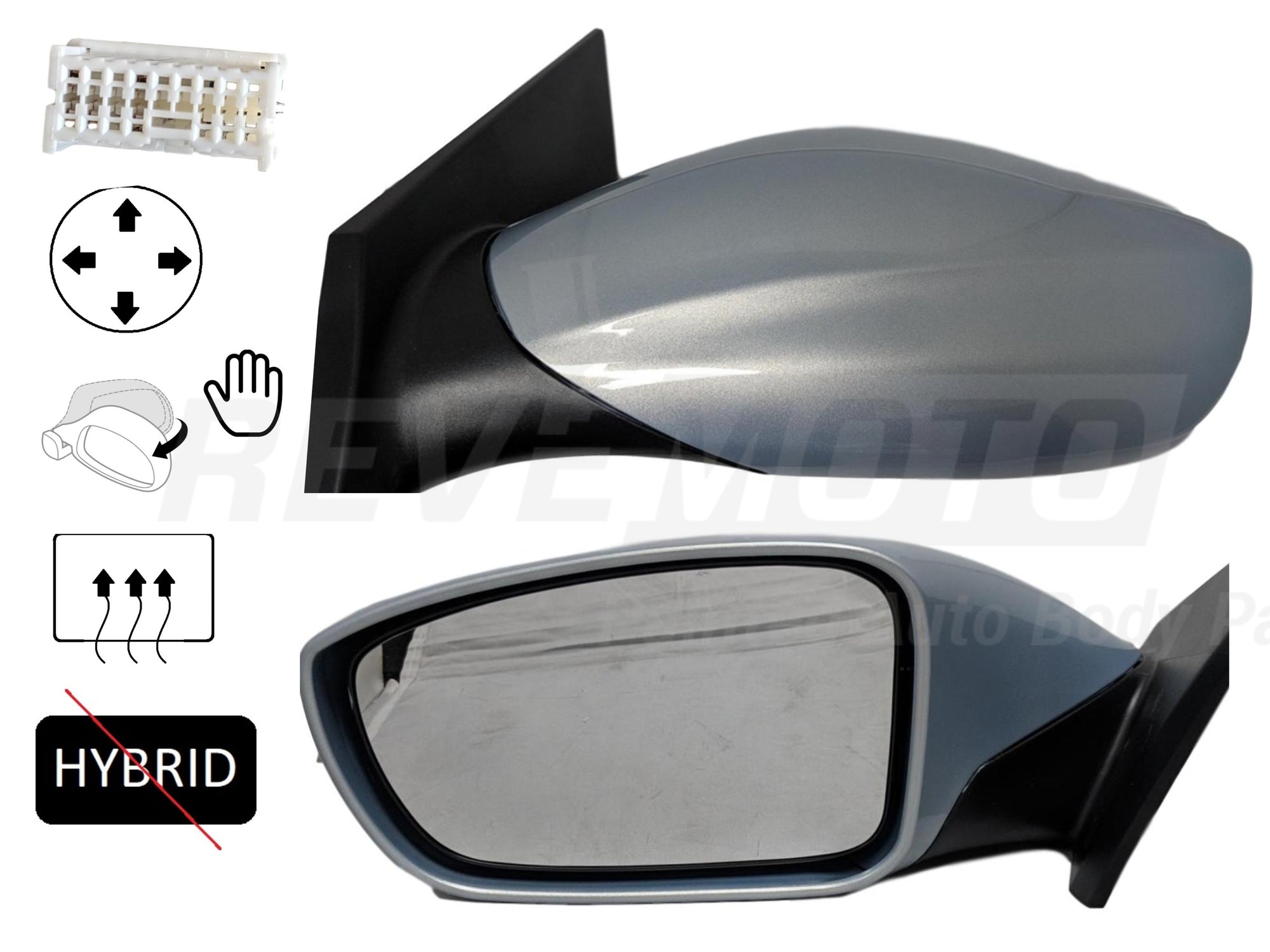 2013 Hyundai Sonata Side View Mirror Painted  Radiant Silver Metallic (SM) / Left, Driver-side 876103Q010