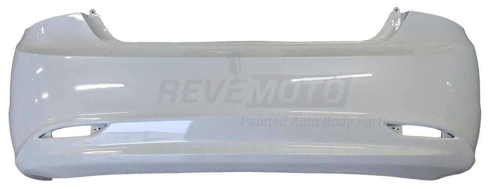 2013 Hyundai Sonata Rear Bumper, Non Hybrid, Single Exhaust, Painted Shimmering White Pearl (WJ)