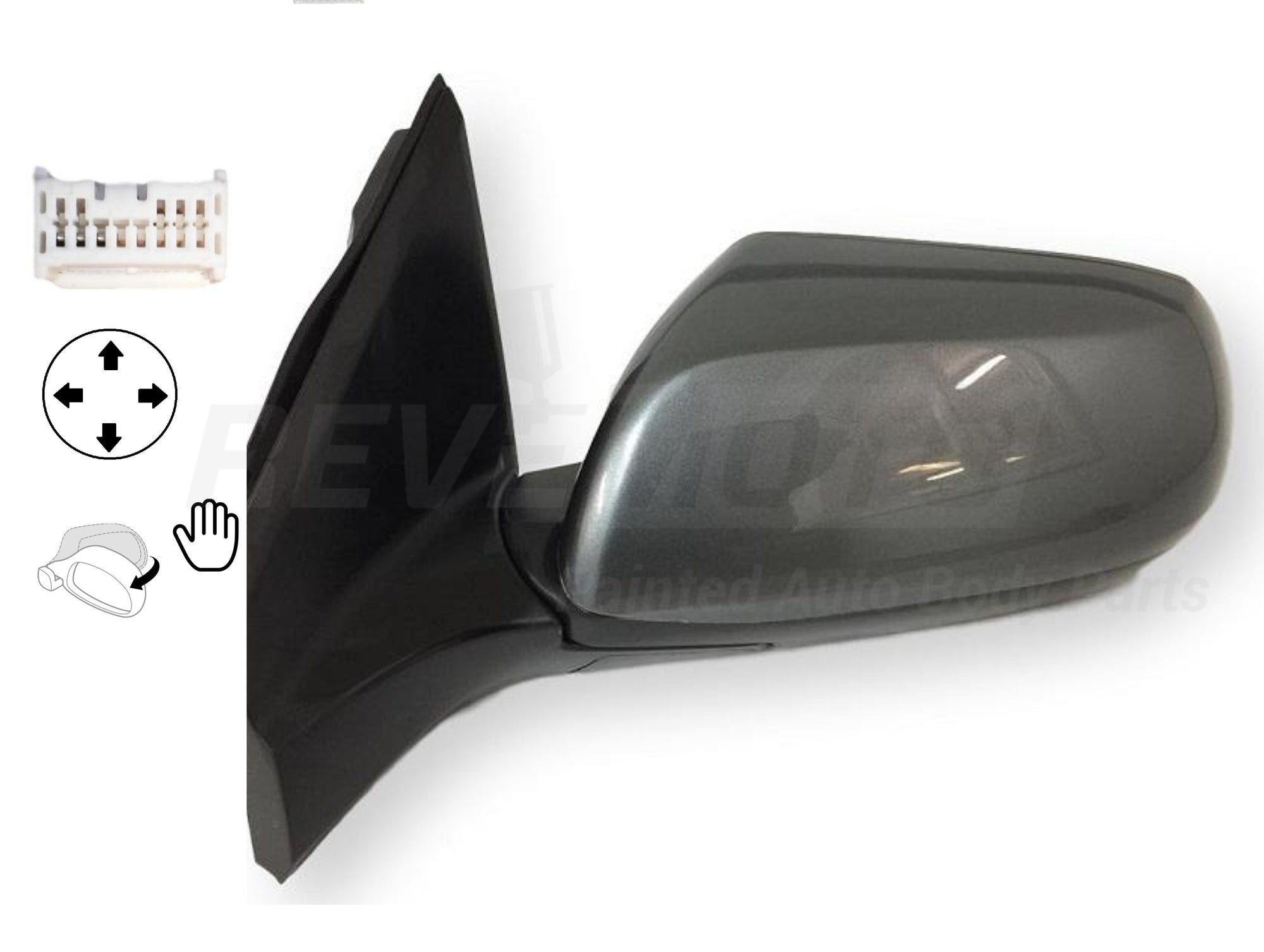 2012 Honda CR-V Driver Side View Mirror EX Power Manual Folding Non-Heated Painted Polished Metallic NH737M 76258T0AA11