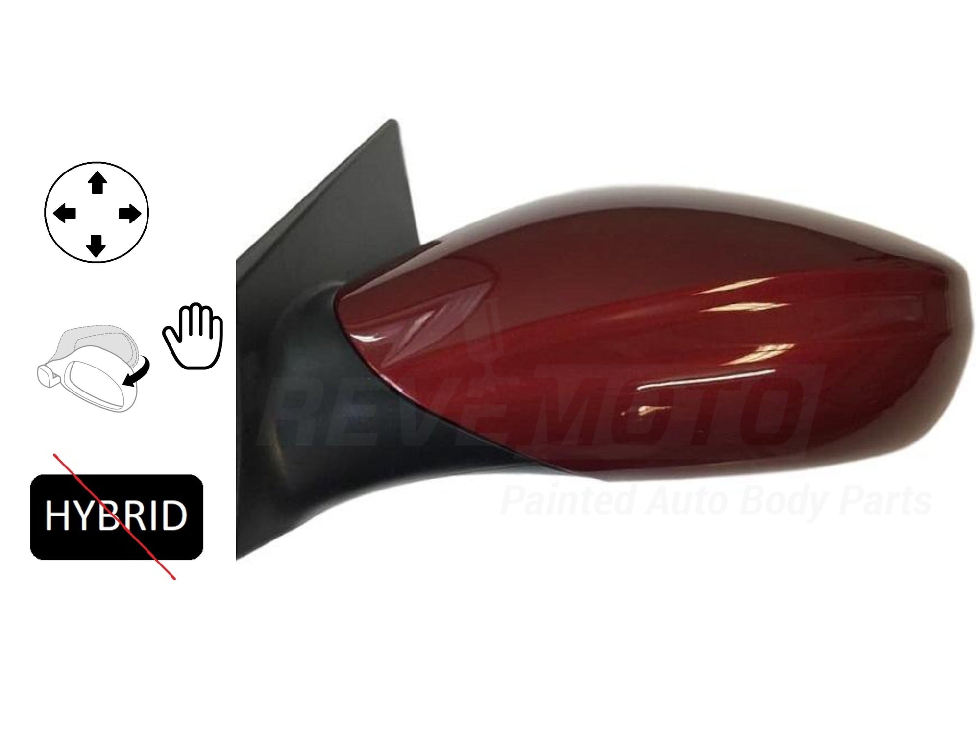 2013_Hyundai_Sonata_Driver_Side_View_Mirror_Non-Heated_wo_Turn_Signal_Power_Manual_Folding_Except_Hybrid_Painted_Sparkling_Ruby_Red_T4_876103Q000