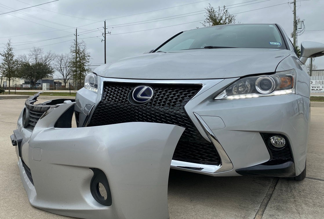 2011-2017 Lexus CT200H to 2014-2017 Lexus CT200H Front Bumper Sport Conversion Kit_Star Fire Pearl (77) _WITH_ Sport Package_WITHOUT_ Headlight Washer Holes, Park Assist Sensor Holes_OEM#5211976925_PL# LX1000276