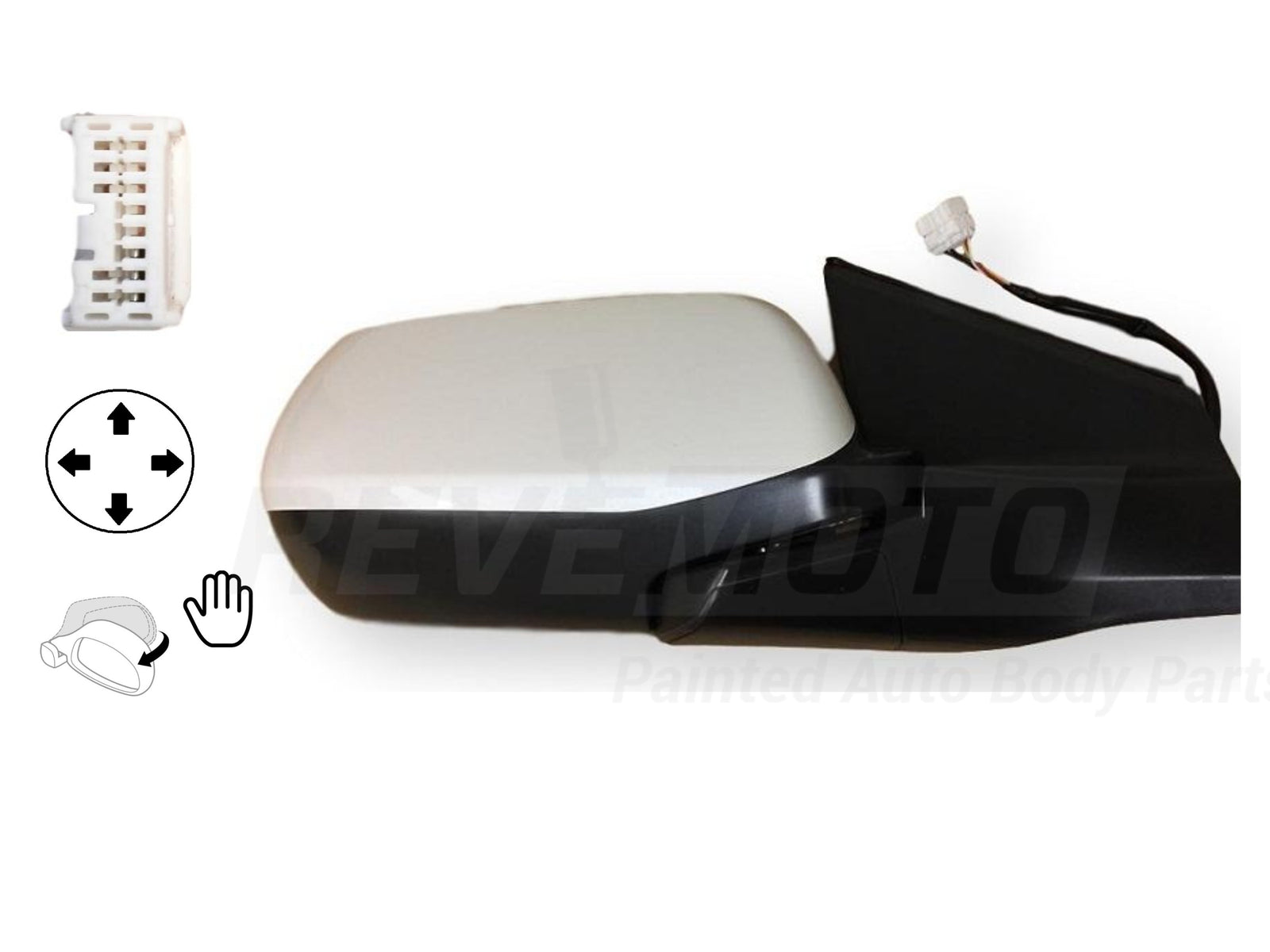 2014 Honda CR-V Passenger Side View Mirror EX Power Manual Folding Non-Heated Painted White Diamond Pearl NH603P 76208T0AA11