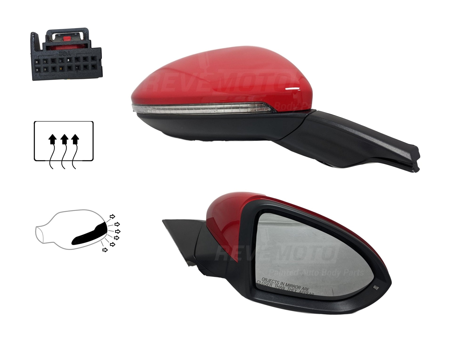 2015-2019 Volkswagen GTI : Side View Mirror Painted (WITHOUT: Driver-Assist)