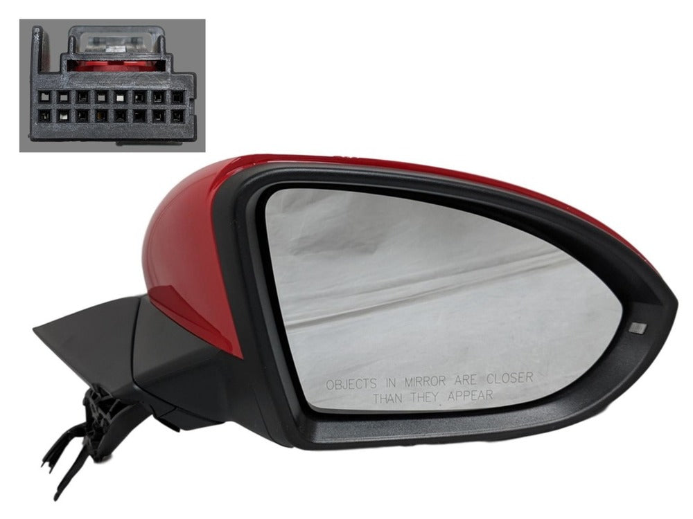 2018 Volkswagen Golf Sportwagen Passenger Side View Mirror, Heated, With Signal Light, Front View_ Painted Tornado Red (LY3D)_ 5GM857508A9B9SP.jpgS