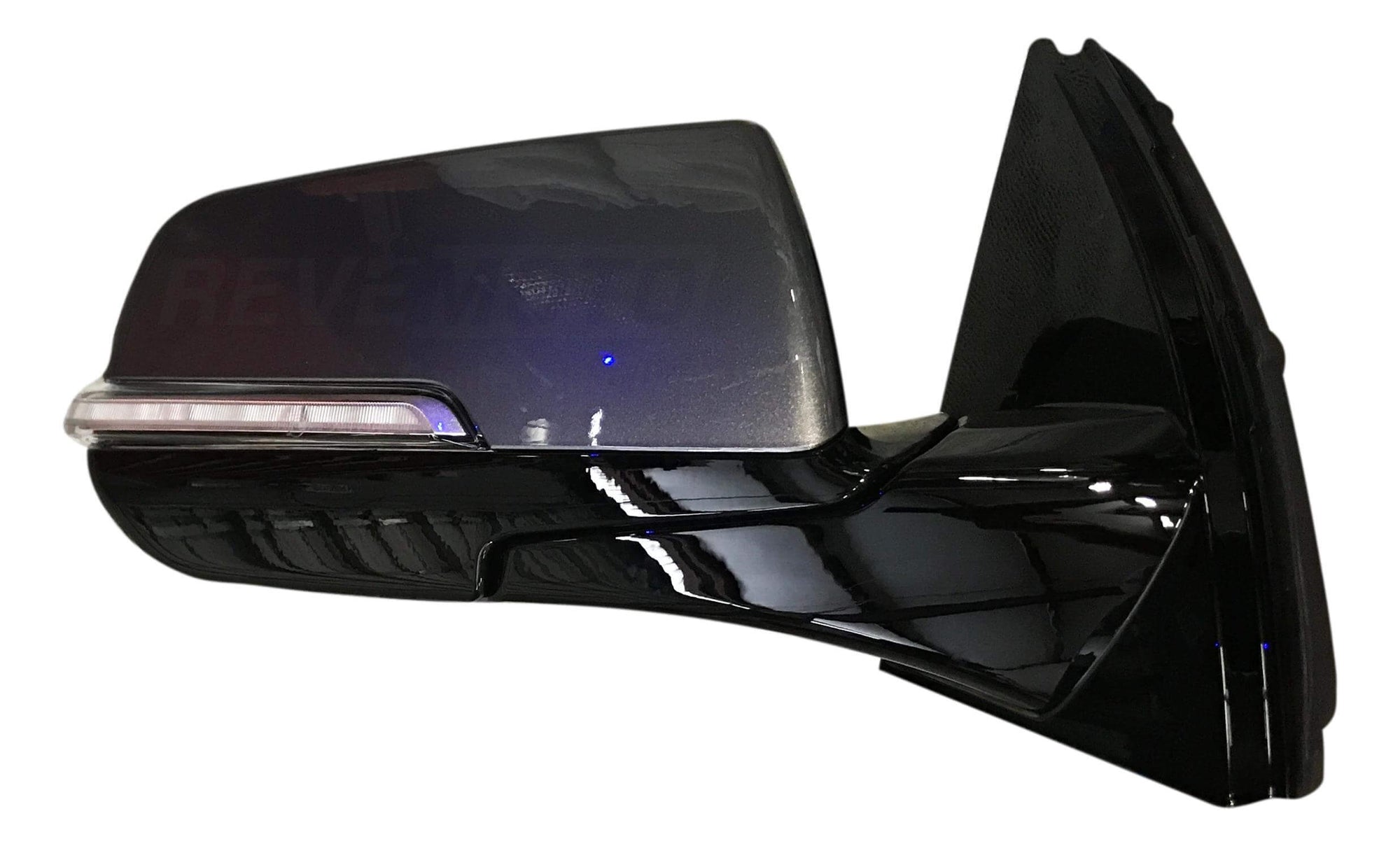 2019 Chevrolet Traverse Side View Mirror Painted (WITH: Turn Signal Light) Satin Steel Gray Metallic 3 (WA464C) (OEM) WITH_ Blind Spot Detection WITHOUT_ Surround View _ Right, Passenger-Side 84498298