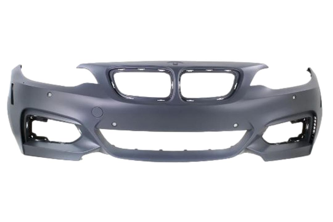 2017-2021 BMW 2-Series Front Bumper Painted WITH: M-Package, Park Distance Sensor Holes | WITHOUT: Park Assist Sensor Holes, Head Light Washer Holes 51118058098