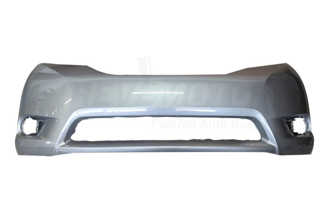 2011-2017 Toyota Sienna Front Bumper Painted Silver Sky Metallic (1D6) WITH Round Fog Holes, Textured Center Area 5211908903