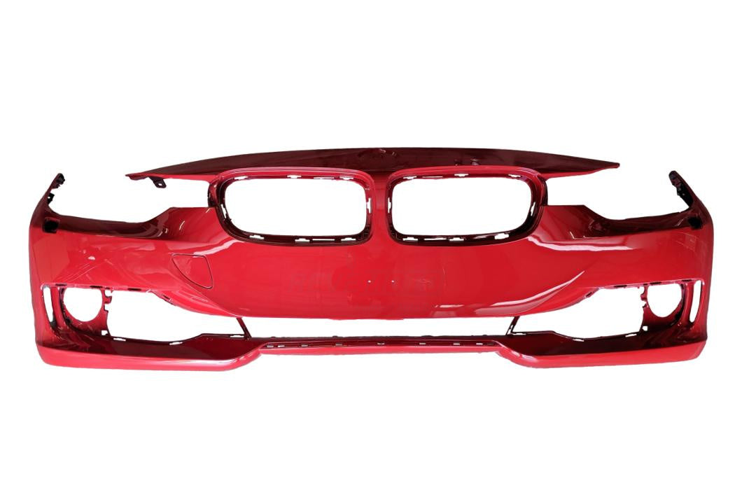2012-2015 BMW 3-Series Front Bumper Painted_Melbourne_Red_Metallic_A75_(Sedan/Wagon) WITH: Molding Holes, Head Light Washer Holes | WITHOUT: M-Package, Park Assist Sensor Holes; Parking Distance Control Holes, Side Camera Holes_ 51117293093_ BM1000269
