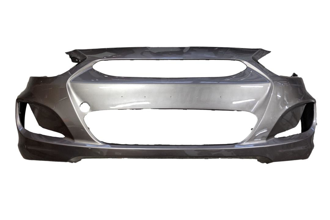 2012-2013 Hyundai Accent Front Bumper Painted Sleek Silver Metallic (RHM)