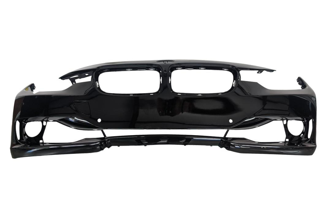 2012-2015 BMW 3-Series Front Bumper Painted_Jet_Black_668_(Sedan/Wagon) WITH: 4 Parking Distance Control Holes, Side Camera Holes | WITHOUT: M-Package, Molding Holes, Head Light Washer Holes, Park Assist Sensor Holes_ 51117293014_ BM1000264