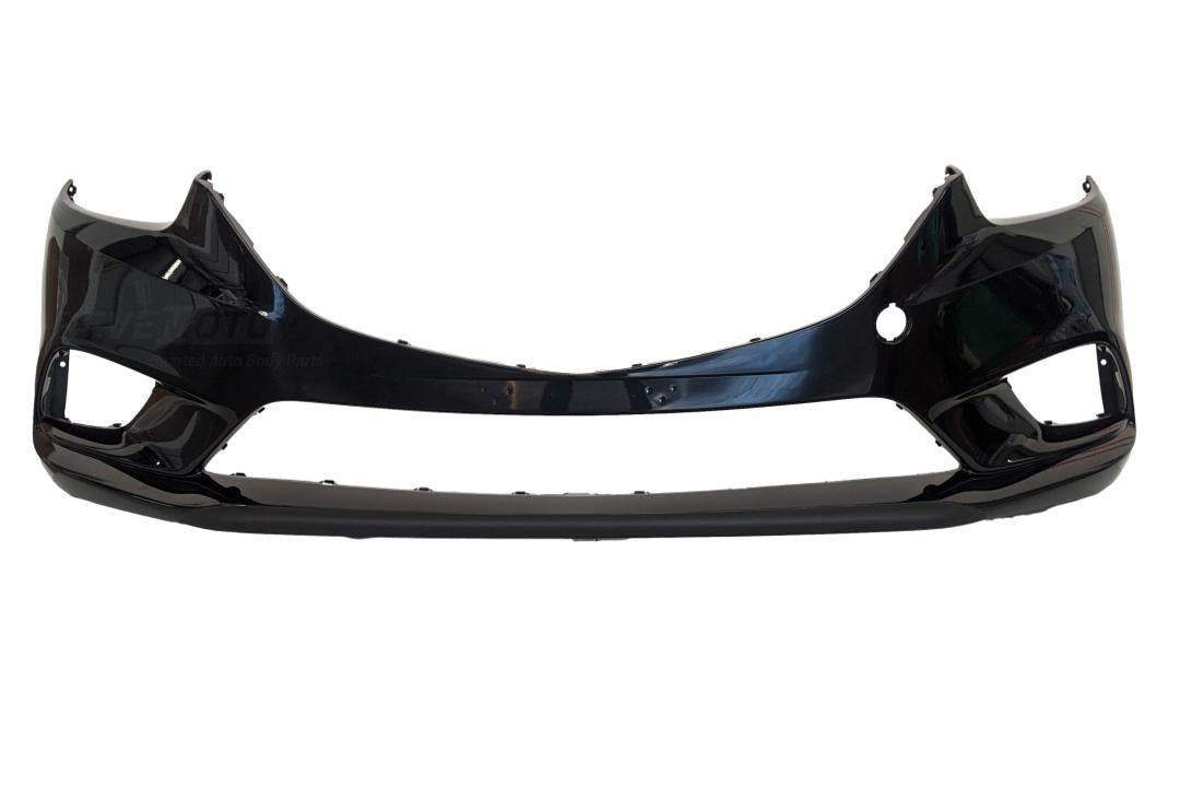 2014 Mazda 6 Front Bumper Cover Painted Jet Black Mica (41W) / w/o Pasrk Assist Sensor Holes; Primed w/ Textured lower center area GHP950031CBB