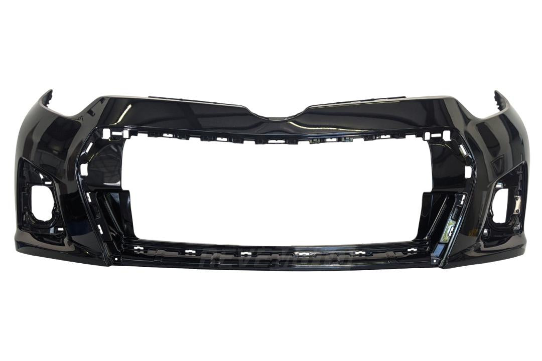 2014-2016 Toyota Corolla Front Bumper Cover Painted Black Sand Pearl (209) WITH Sport Bumper, Chrome Grille Molding 5211903906