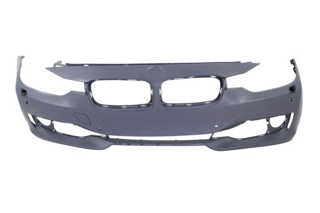 2012-2015 BMW 3-Series Front Bumper Painted_(Sedan/Wagon) WITH: 4 Parking Distance Control Holes, Molding Holes, Head Light Washer Holes, Side Camera Holes | WITHOUT: M-Package, Park Assist Sensor Holes_ 51117327279_ BM1000270