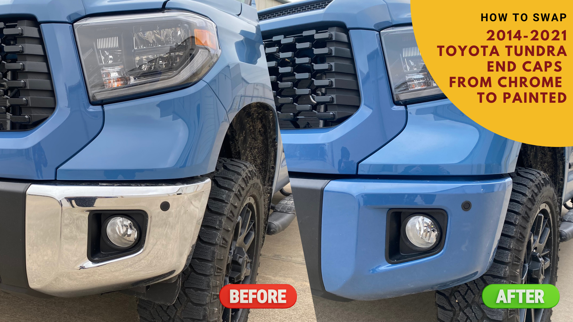 How to Replace Chrome End Caps with Painted Ones on a 2014-2021 Toyota Tundra