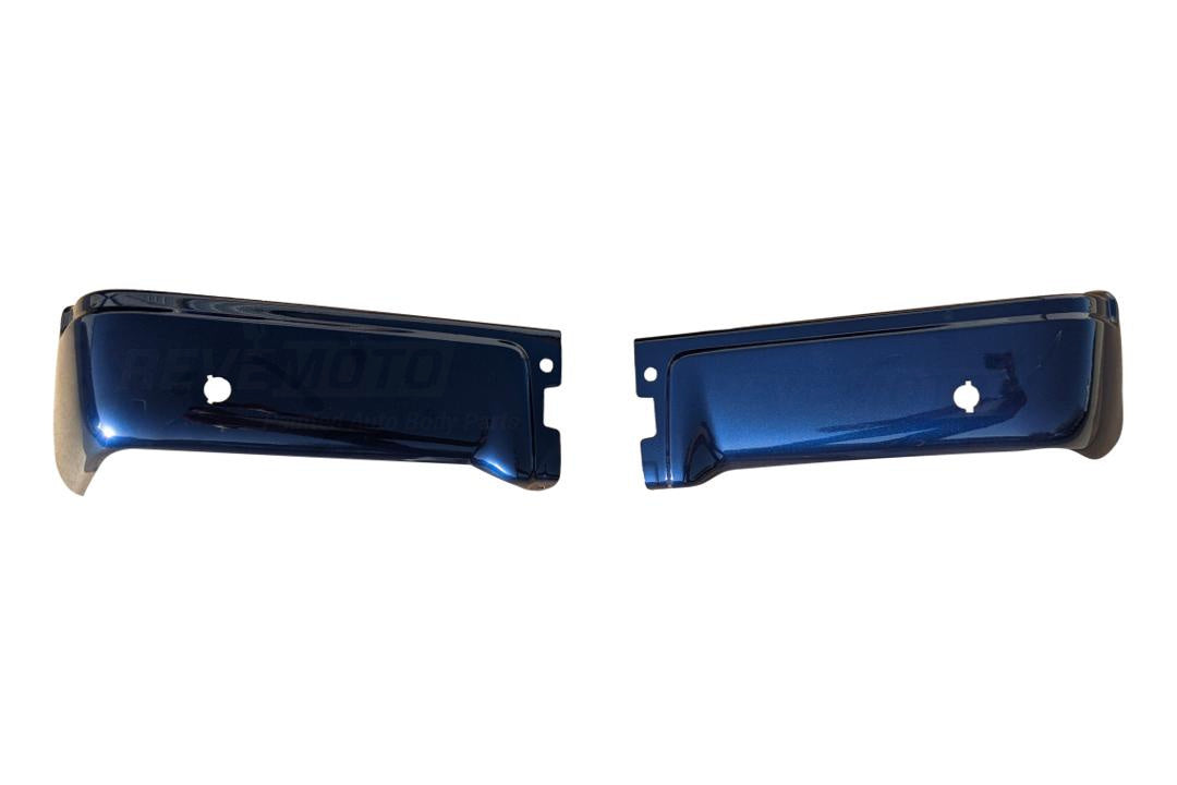 2009-2014 Ford F150 Rear Bumper Face Bar Painted Dark Blue Pearl (DX) / w/ Park Assist Sensor Holes; 2-pc Left and Right 9L3Z17906DPTM