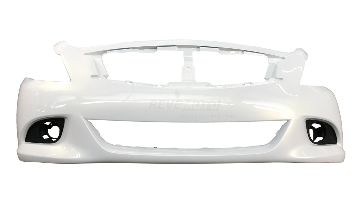 Painted Front Bumper Cover for 2012 Infiniti G37 (Sedan) Moonlight White Pearl (QAA) Sedan Base Journey Models 620221NF0H 