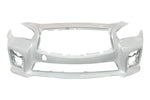 18747 2014-2017 Infiniti Q50 to 2016-2017 Infiniti Q50s Painted Front Bumper Conversion Kit Moonlight White Pearl (QAA) 620224HD0H ReveMoto Painted Auto Parts Replacement 