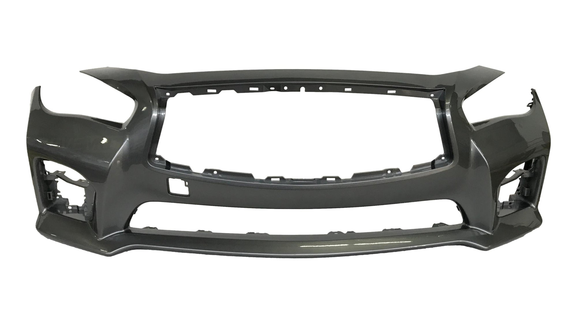 2014-2017 Infiniti Q50 Front Bumper Painted Gun Metallic (KAD), With Sport, Without Parking Sensor Holes 620224HD0H IN1000258