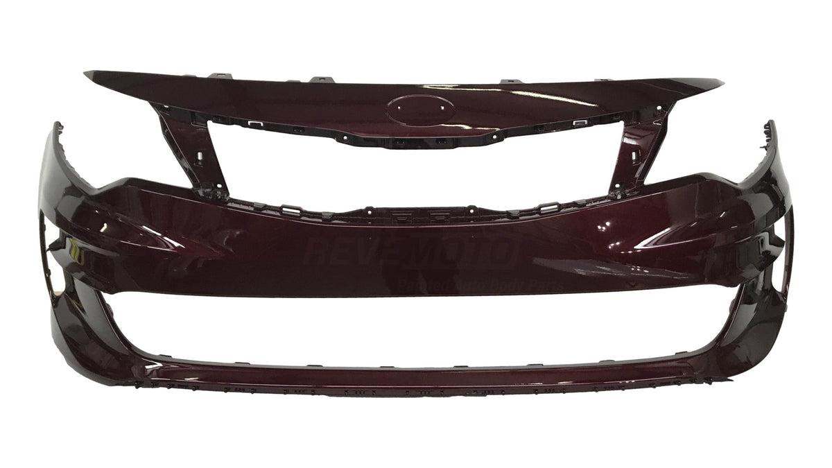 19577 Painted Front Bumper Cover for 2016-2018 Kia Optima (USA Built; EX/LX) Sangria Red Metallic (M2R) 86511D5000 KI1000182