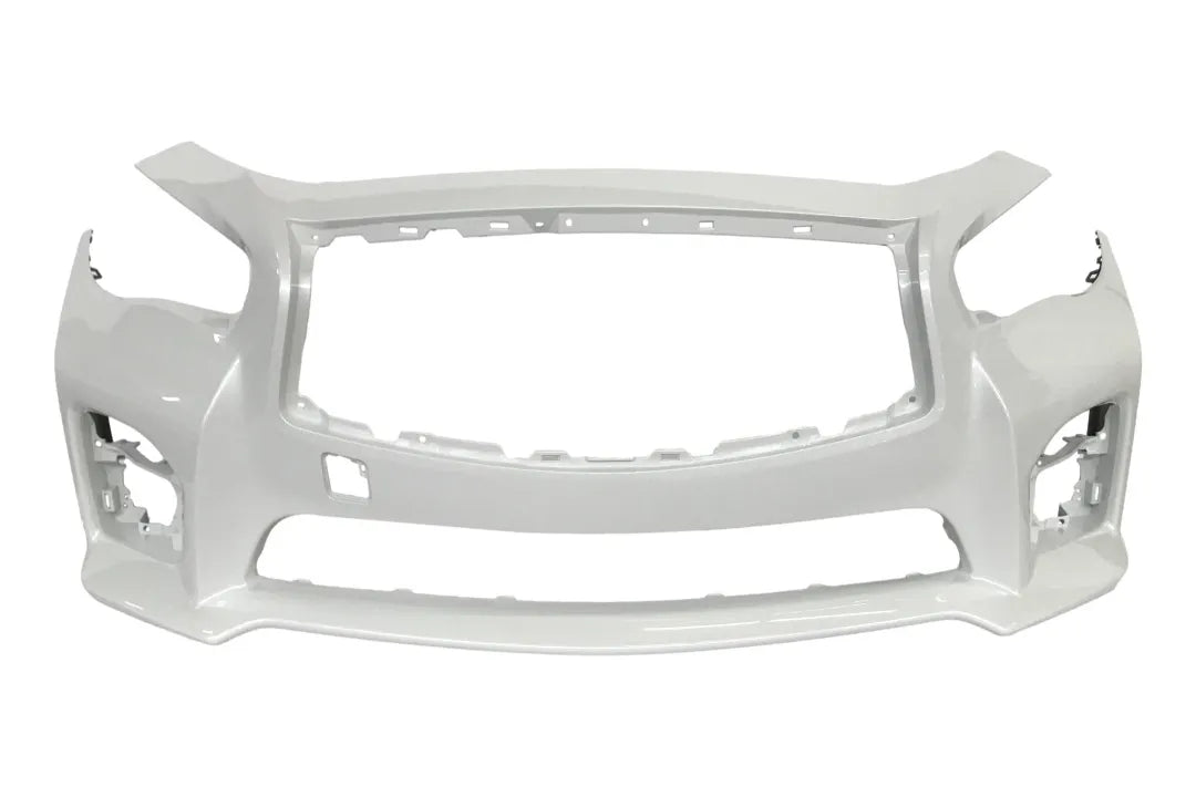 2014-2017 Infiniti Q50 to 2016-2017 Infiniti Q50s Front Bumper Conversion Kit White Pearl (QAB) 620224HD0H ReveMoto Painted Auto Parts Replacement 