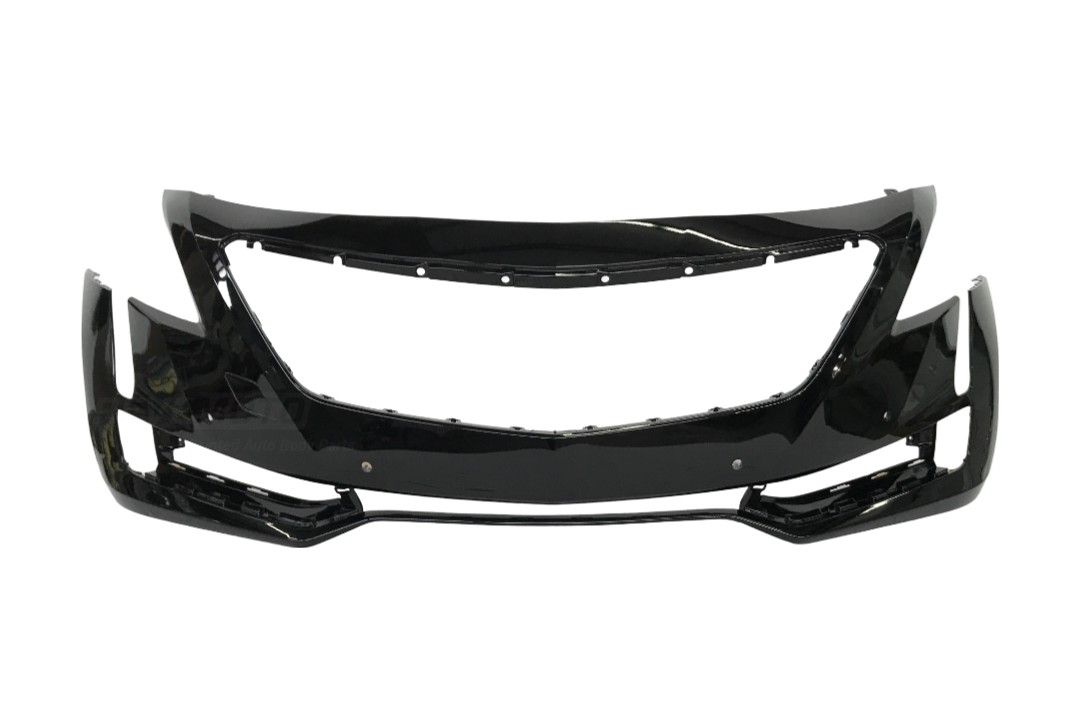 19940 2016-2018 Cadillac CT6 Front Bumper Painted Black (WA8555) WITH Park Assist Sensor Holes, Surround View 23441979 GM1000A04