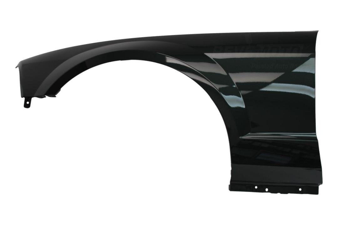 2005-2009 Ford Mustang Fender Painted (Driver-Side) Highland Green Metallic (PX) | 2008-2009 / (Aftermarket) Base/GT Models | WITH: Bullitt and California Package| WITHOUT: Emblem Hole: 5R3Z16006AA FO1240245 ReveMoto Painted Auto Parts Replacement