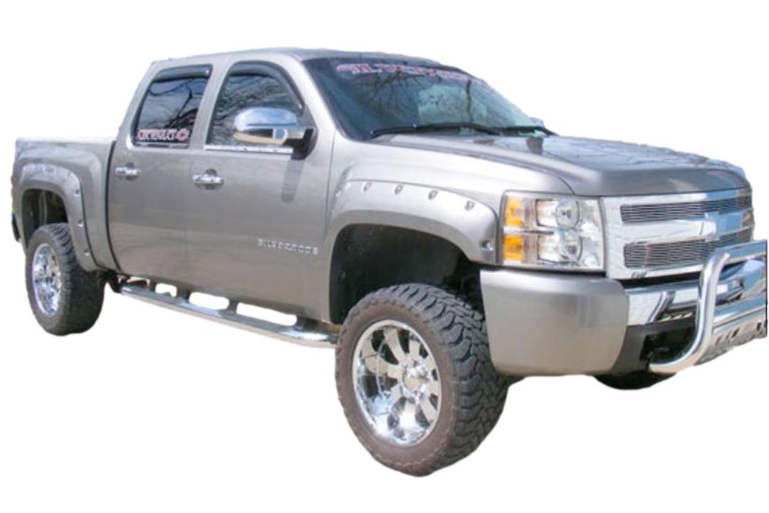 XTREME TRUX Paintable Fender Flares For Chevy Silverado 1500 2007-2013 Extended Cab – 4pc, ABS, USA Made